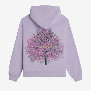 Lonely Ghost Lilac Hoodie with Pink Tree Graphic